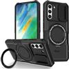 ZHOZEXIN Supporto ad anello per finestra scorrevole magnetica per Samsung Galaxy S21 FE 6,4 pollici, protezione anticaduta, antiurto per Samsung Galaxy S21 FE (nero)
