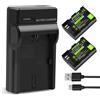 iPrize 2X LP-E6 / LP-E6N da 2600mAh e caricabatterie per Canon EOS 5D Mark II/III/IV, 5DS, 5DS R, 6D, 7D, 7D Mark II, EOS 60D/70D/80D e altro ancora.