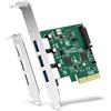 DriverGenius Turbo-X Serie Scheda PCIe USB 3.2 Full-Height (3x USB-A), Scheda di Espansione USB 10Gbps per PC Desktop, Compatibile con PCIe x4/x8/x16, Windows 11/10 e Linux, Include Staffa Low-Profile