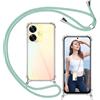 ISOI - Cover con Cordino compatibile con Realme C55, Regolabile Collana Tracolla Laccio Collo, Trasparente Custodia in Silicone TPU Morbido con Paraurti Airbag Antiurto - Verde