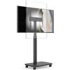 AOKCOS Carrello Porta TV con Ruote per 32-65 Pollici, Orizzontale e Verticale Supporto TV da Pavimento con Base in Legno, Inclinabile e Regolabile in Altezza, Max VESA 400x400mm 30kg
