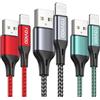 RAVIAD Cavo iPhone 2M 3Pezzi [Certificato MFi] Cavo Lightning Carica Rapida Lungo Cavo USB Lightning Nylon Cavetto Caricatore per iPhone 14 13 12 11 Pro Max XR XS X 8 7 6 6s Plus 5c 5s 5 SE 2020