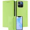 MOJIA Custodia per Honor 400 Smart, Resistente a Cadute e Graffi, Alta Qualità PU Pelle Stile Portafoglio Cover Folio con Chiusura Magnetica. Light Green