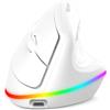 TECKNET Mouse Ergonomico Wireless, Mouse Verticale Ricaricabile, Mouse Bluetooth+ 2,4 GHz, Mouse Wireless Silenzioso, 4800 DPI Regolabili, 6 Pulsanti, RGB Chroma, Compatibile con PC/Windows/Mac