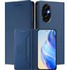 MOJIA Custodia per Honor 200 PRO, Resistente a Cadute e Graffi, Alta qualità PU Pelle Stile Portafoglio Cover Folio con Chiusura Magnetica. Dark Blue