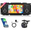 Rimoody 2G+64G Wireless Carplay Android Autoradio 2 Din per Jeep Grand Cherokee Wrangler Liberty Chrysler Grand Voyager 300M PT Cruiser RAM 1500 2500 5 Pollici con Android Auto Navi GPS WiFi Bluetooth FM/RDS