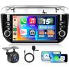 Hodozzy 4G+64G Android Autoradio per FIAT Punto 2012-2016 per Fiat Linea, Hodozzy 7 Pollici Touchscreen 2 Din Radio per FIAT con Wireless Carplay Android Auto GPS Wifi Bluetooth FM/RDS DSP Canbus Retromarcia