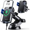 MOKPR 15W Caricatore Wireless Auto, [Bloccaggio Automatico], Ricarica Wireless Auto per Clip di Presa d'aria Pannello Degli Strumenti Parabrezza per iPhone 16/15/14/13/12&Samsung S24 S23 S22