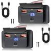 SRunDe 2 Pezzi Presa USB da Pannello 12v 51W 3 porte USB C 36W & Doppio USB 5V 2.1A 10.5W Prese usb 12 Volt per Camper Incasso Interruttore On/Off Voltometro per Auto Autobus Trattore Golf Cart Barche