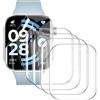 Natbok 5 pezzi Pellicola Protettiva per Xiaomi Redmi Watch 6/NFC, Anti-Graffi Senza Bolle Alta Definizione Trasparente TPU Protezione Schermo per Redmi Watch 5
