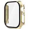 Leotop Compatibile con Apple Watch 46 mm Series 10 (2024), custodia ultra sottile PC opaca, paraurti sottile con pellicola protettiva in vetro. (oro, 46 mm Series 10 (2024)