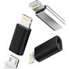 zoyuzan Adattatore da micro USB C a Lightning, adattatore da Lightning maschio a micro USB femmina, per Apple iPhone 5s, 6, 6s, 7, 8 Plus, se2, XR, XS, 11, 12, Mini Max Pro, iPad Air, connettore convertitore