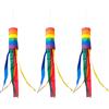 CWPFVQA 3 Maniche a Vento a Strisce Arcobaleno, Maniche a Vento Decorative per Esterni, campanelli eolici sospesi, Bandiere Arcobaleno cilindriche, Decorazioni Colorate da Giardino