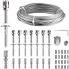 Kotsy Supporto per piante rampicanti 12 m, kit completo in acciaio inossidabile T316 con 8 supporti da parete e corda da 3 mm