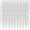 AMANKA Set 100 Picchetti Ø3,2mm Acciaio zincato 150x30mm per Fissare a Terra Teli Giardinaggio a Forma di U Tondeggiante