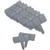 Fishtec SOLDELA Lotto da 10 - Modulo Bordo da Giardino effetto Pietra - 2,5 Metri lineari - Bordo per recinzione, aiuola, vegetali - Plastica flessibile - 25 x 10 CM - Grigio