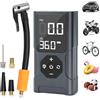 EFaith Compressore Ad Aria Portatile, gonfiatore pneumatici auto, Pompa Per Velo Gonfiatore Elettrico, Gonfiatore Pneumatico Senza Fili con Batteria 3600mAh & 12V DC, LED e Spegnimento Automatico Per