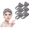 BangShou 6 Pezzi Fascia per Capelli Cosmetica in Chiusura a Strappo, Regolabile Spa Fascia per Capelli per Spa Trucco Doccia Yoga Sport (Grigio)