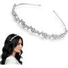 WiDream Cerchietto in strass argento, Cerchietti per Capelli Sposa con Strass Cristallo Perle, Cerchietto Comunione Bambina e Sposa, Eleganti Fasce per Capelli con Strass e Cristalli per Matrimonio