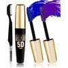 Lestpola 2 mascherine telescopiche 5D Blue Purple per eyelash, waterproof Smudge-proof Long Lasting Colored Mascara, mascara in fibra di seta, volume e lunghezze, effetto ciglia extension, trucco per cosplay