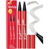 Vevivia Beauty Matite per sopracciglia - Confezione da 2 penne Eyebrow con 4 punte precise per sopracciglia naturali, trattini simili ai capelli per tutti i tipi di sopracciglia, lunga durata, marrone