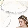 dcas Cerchietti per capelli in cristallo argentato, Cristallo Perle Fasce Coroncine da Sposa, Diadema con fiore di cristallo, Fasce Coroncine da Sposa Cerchietti, Sposa Fiore Tiara Erchietti