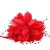Sibba Flower Clips Cappello Fermaglio Capelli con Piume Capelli Rose Rosse Forcine Capelli Accessori Fascia Sposa Copricapo Cocktail Cappellino Donna Cappellino Portapillole Classico Tea Party Natale