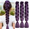 ShowJarlly Treccia Africane Extension 24, Treccia Capelli, Ombre Jumbo Treccia Capelli Fibra treccia di scatola, Per Crochet Twist Intrecciare I Capelli (Viola)