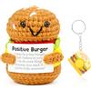 Vspek Hamburger positivo all'uncinetto, portachiavi con hamburger, regalo di supporto emotivo, regalo divertente per donne, uomini, familiari, amici, colleghi, decorazione per casa e ufficio