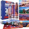 MISITU Confezione da 4 mini puzzle da 150 pezzi, per adulti, piccoli puzzle con paesaggi di montagna