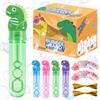 Anstore 24 bolle di sapone per bambini, 30 ml bolle di sapone matrimonio dinosauro con 24 carta d'amore, per compleanni, matrimoni, giardini, feste