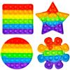 Cuackamily 4 Pezzi Pop Bubble Fidget It Toy Set, Push And Pop Bubble Sensory Fidget Toy, Giocattoli Push And Squeeze Silicone Sensory Toys Gioco Antistress Rilassante per Adulti e Bambini Regali