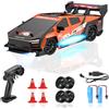 BIAOQINBO Auto deriva telecomandata, 1:24 RC Drift Car 1000 mAh, 20 km/H, 4 WD, 2,4 GHz, con luci a LED, regalo di compleanno per bambini a partire dagli 8 anni in su,Arancione