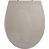 SPIRELLA - Copriwater Brooke in PP 100% Riciclato - Chiusura Ammortizzata Soft Close - 45.7 x 37.2 x 4 cm - Taupe Brillante - Design Universale Adattabile - Facile da Installare e Pulire