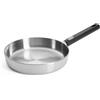 Woll Logic Steel - Padella piatta induttiva, diametro 24 cm, altezza 5 cm, con manico rimovibile, adatta per tutti i piani cottura, senza PFAS