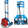 Relaxdays Carrello Pieghevole Fino a 70 kg, Acciaio, telescopico, 98x38x41 cm, Argento/Blu