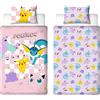 Pokémon Set Copripiumino Singolo Bambini Ufficiale | Design Spirit, Copripiumino Reversibile 2 Lati con Federa Coordinata | Set Letto Singolo Bambini | Polcotone