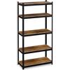 Relaxdays Scaffale Carichi Pesanti, 180x90x40 cm, 5 Ripiani Alta Portata 500 kg, Garage e Cantina, Acciaio, Nero Marrone