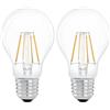 Eglo E27 LED, lampadina classica, illuminazione retro, 4 Watt (equivalente a 32 Watt), 350 lumen, luce bianco caldo, 2700k, lampadina Edison A60, Ø 6 cm (Confezione da 2)