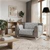 Italian Bed Linen Copridivano Antiscivolo GLAMOUR Made in Italy - Copridivano 2 Posti con Braccioli, Seduta 125 cm, Salvadivano con Fondo in Gomma Antiscivolo, Proteggi Divano Artigianale in Tinta Unita - GRIGIO SCURO