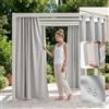 ROOM99 Tenda per esterni con passanti, 155 x 270 cm di larghezza x altezza per esterni, resistente alle intemperie, impermeabile, protezione solare, da giardino, antivento, grigio chiaro, 1 pezzo