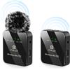 NONE Microfono Lavalier wireless PULUZ 2 TX/ 1 TX+1 RX, mini microfono con interfaccia da 3,5 mm, ricevitore e microfono per iPhone, fotocamera DSLR da 3,5 mm