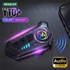 Auricolare per casco da moto 3D con LED, Bluetooth 5.3, stereo, impermeabile, per Android, iOS, smartphone, universale.
