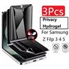 NONE Pellicola idrogel anti-spia da 3 pezzi per Samsung Galaxy Filp 3 4 5 6 7 5G Protezione schermo privacy