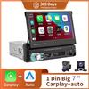 Lettore MP5 1 Din 7 pollici Carplay Android Auto Manuale universale Touch screen retrattile automatico Lettore per auto Radio FM