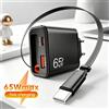 NONE Caricatore USB da 65W per Telefono con Cavo Retrattile Super Veloce Tipo C per iPhone 17 16 POCO Xiaomi QC 3.0 USB PD Caricatore da Muro