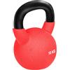 HOMCOM Kettlebell 10 kg in metallo per allenamenti con maniglia e fondo piatto per fitness, bodybuilding a casa