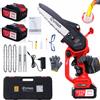 NONE Motosega a batteria, motosega brushless da 800 W con 4 catene e 3 barre di guida, 2 batterie da 4000 mAh, adatta per il taglio del legno e il giardinaggio