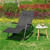 SoBuy OGS47 Dondolo da Giardino Sedia a Dondolo da Esterno Lettino Prendisole con Tasca Laterale Poltrona da Giardino Sdraio per Patio Balcone Campeggio Spiaggia 143x57x85 cm