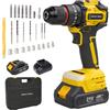 HGTUGO Trapano Elettrico Brushless 25+3, Avvitatore a Impatto, Utensile Elettrico con 1/2 Batteria, Ergonomico e Pratico